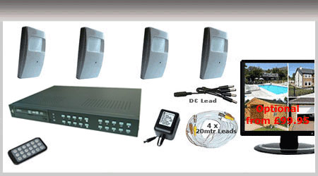 4 PIR Covert Camera system with DVD DVR